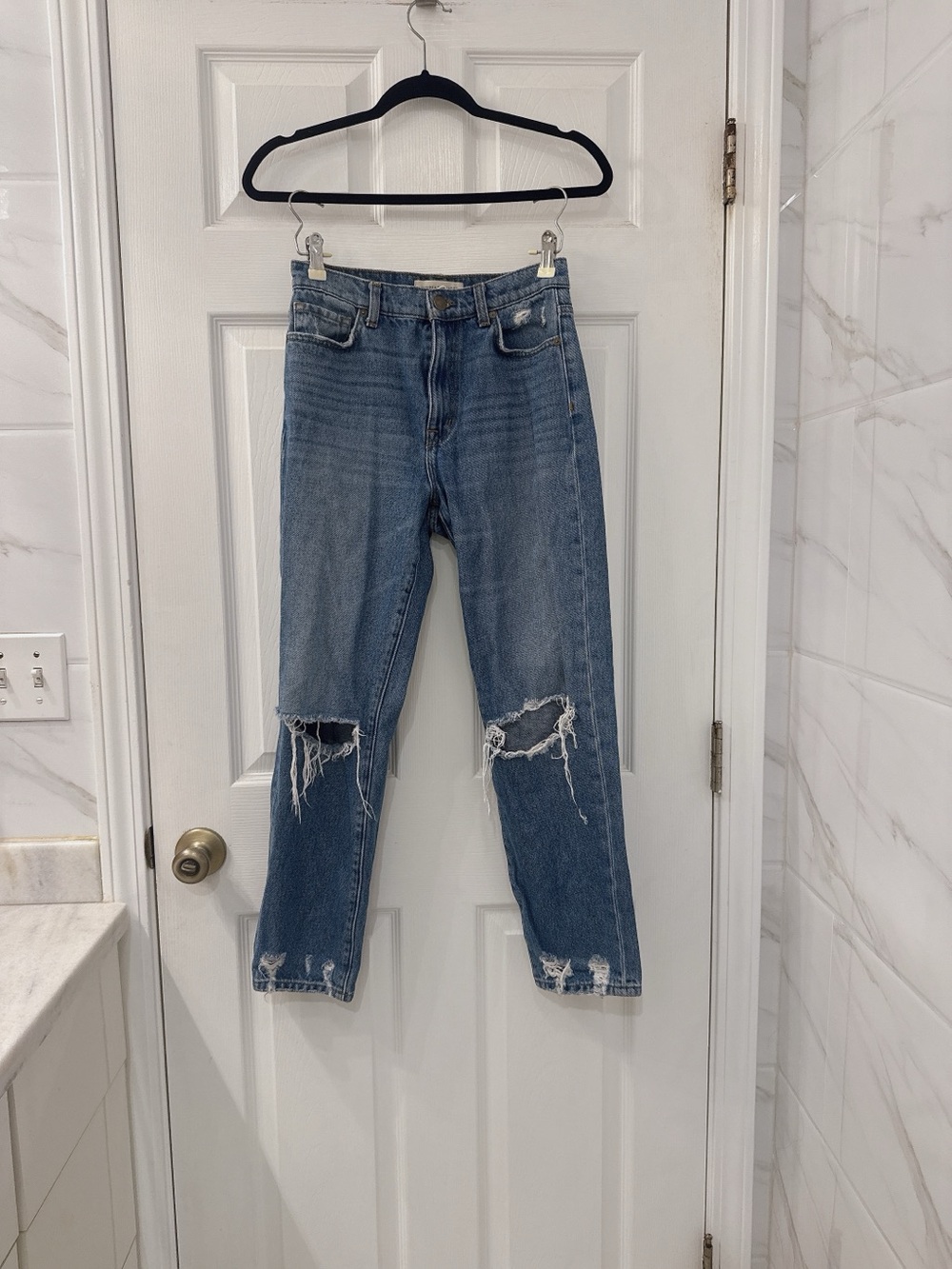 EUC Current Elliott Boyfriend Distressed Jeans - Cloudburst